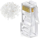 Netix Cat6 Pass Through Shielded Connectors - 100 Pack Cat6 Connector High Quality Connectors 8P8C Modular Plug Gold Plated For Reliable Signal Transmission Data Transmission Up To 100Mbps LAN Cable Assembly Professional And DIY Networking Usage Protect A