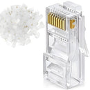 Netix Cat6 Pass Through Shielded Connectors - 100 Pack Cat6 Connector High Quality Connectors 8P8C Modular Plug Gold Plated For Reliable Signal Transmission Data Transmission Up To 100Mbps LAN Cable Assembly Professional And DIY Networking Usage Protect A