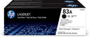 HP 83A 2-PACK BLACK ORIGINAL LASERJET TONER CARTRIDGES