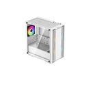 DeepCool CC360 White Micro-ATX Case With Mesh Front Panel, 1X USB3.0 And 1X USB2.0 On Top Panel, 3X 120mm Pre-Installed A-RGB Black Fans And Tempered Glass Side Panel - White Colour