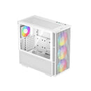 DeepCool CH560 White ATX Mesh Front Mid-Tower With 3X Front 140mm PWM A-RGB And 1X Rear 120mm A-RGB And Tempered Glass Side Panel - White Colour