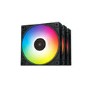 DeepCool FC120MM 3-IN-1 A-RGB Case Fan Set Built With PBT For Increased Durability And Transmit Both Power And RGB Data Signals - Black Colour