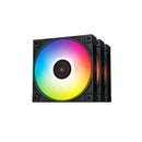 DeepCool FC120MM 3-IN-1 A-RGB Case Fan Set Built With PBT For Increased Durability And Transmit Both Power And RGB Data Signals - Black Colour