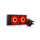 DeepCool GAMMAXX L240T CPU Liquid Cooler With Upgraded Anti-Leak Tech And 2X 120mm Red LED PWM Fans And 240mm Radiator With 150W (Max) TDP - Black Colour