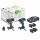 Festool TID 18 C 3,1-Set T18 Cordless Impact Driver and Drill Set 18V 2 x 3.1Ah