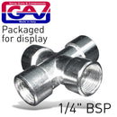 4 Way Connector 1/4"ffff Packaged