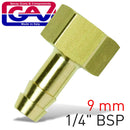 Brass Hose Tail 1/4 F X 9mm