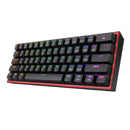 Redragon K616 Fizz Pro 61-Key Rgb Mechanical Gaming Keyboard – Black (60%, Rgb, Wireless Wired, Hot-Swappable)