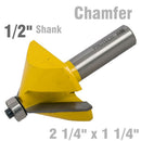 Chamfer Bit 2 1/4" X 1 1/4" 1/2" Shank