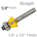 Bevel Trim Bit 1/2" X 1/2" 15deg 1/4" Shank