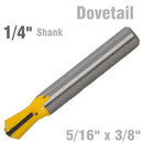 Dovetail Bit 5/16" X 3/8" 1/4" Shank