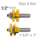 Style &amp; Rail Set 1 5/8" X 1" Two Piece Ogee 1/2" Shank