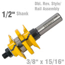 Double Reversable Style &amp; Rail Asembly Ogee 3/8" X 15/16" 1/2" Shank