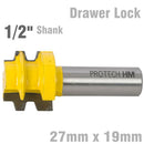 Drawer Lock 27mm X 19mm 1/2" Shank