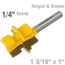 Tongue &amp; Groove - Parallel 1 3/16" X 1" 1/4" Shank