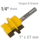 Tongue And Groove Taper (wedge Taper) 1" X 27mm 1/4" Shank