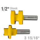 Glue Joint Set 38mm X 28mm 2 Piece Set 1/2" Shank
