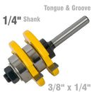 Tongue &amp; Groove Assembly 3/8" X 1/4" 1/4" Shank