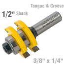 Tongue &amp; Groove Assembly 3/8" X 1/4" 1/2" Shank
