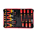 14pc Screwdriver Ph Sl &amp; Pliers Set Electricians Insulated Vde In Case