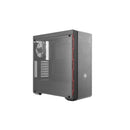 Cooler Master MasterBox MB600L ATX Case With Optical Drive, Red Trim And Edge-to-Edge Transparent Acrylic Side Panel - Black Colour