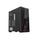 Cooler Master MasterBox K501L ATX Tower Case With Front Bottom Mesh Design Panel, 1X 120mm Pre-Installed RED LED Fan And Edge-to-Edge Acrylic Side Panel - Black Colour