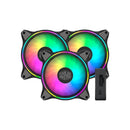 Cooler Master MasterFan MF120MM Hale 3-In-1 Addressable RGB Case Fan Set With Dual Loop ARGB Lighting And Hybrid Fan Blade Design - Black Colour