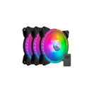 Cooler Master MasterFan MF120MM 3-in-1 Prismatic Case Fan Set With Tri-Loop Addressable RGB Lighting And Silent Driver IC And Cooling Technology - Black Colour