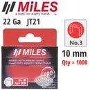 Galv Staples 22g Jt21 10mm X 1000pcs Miles No3