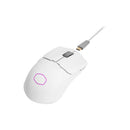 Cooler Master Mm712 Hybrid 3-In-1 Usb Wireless Bluetooth Lightweight Rgb Ambidextrous Gaming Mouse With 6 Buttons, 19K Dpi Optical Sensor And Ultraweave Usb Cable - Matte White Colour