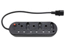 Multi Plug 3x16A 3x5A 0.5m IEC Cord Black