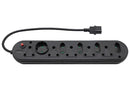 Multi Plug 5x16A 5x5A 0.5m IEC Cord Black