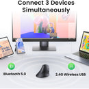 UGreen Multi-Mode Vertical Mouse Bluetooth and 2.4G Wireless–Black
