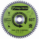 Saw Blade Tct 250 X 2.4 X 30 X 60t Wood Prof.