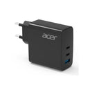 Acer OPS530BK 67W GaN Charger EU Plug Triple Port Fast Charger (Dual USB-C + USB-A 3.0), Compact Power Delivery For Laptop, Tablet and Smartphone - Black Clour