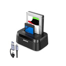 BENFEI 000423K USB-A / C 3.0 Male 2.5 / 3.5 SATA III 6Gbps Dual-Bay External Hard Drive Docking Station with Offline Clone Function, UASP 5Gbps and Included Charger For Power Supply  Black Colour