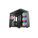 DeepCool CG530U 4F ATX Mid-Tower Case Curved Glass Panoramic Design, 4X ARGB Fans Included, Dual-Chamber High Airflow, USB-C Port, Supports 410mm GPU and 360mm Radiator  Black Colour