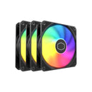 Cooler Master MasterFan 120 Lite A-RGB Case Fan Set (3-Pack) with Vibrant A-RGB Lighting, Reinforced PBT Frame and Ideal for Minimalist PC Builders  Black Colour