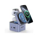BENFEI 000390G 3-IN-1 Foldable MagSafe Charger Stand with HDMI 4K@60Hz, Dual USB-A 5Gbps and USB-C Power Delivery 100W(max.) - Grey Colour