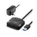 Ugreen 20611 Usb-A 3.0 Male To 2.5 3.5" Sata3 Hard Drive Adapter With Led Status Indicator, Supports Data Transfer Upto 5Gbps And Extra Power Support For 3.5" Hdd - Black Colour