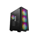 DeepCool MATREXX 55 Mesh V4 C ATX Chassis with Upgraded Front LED Strip, 3X 140mm (Front) and 1X 120mm A-RGB PWM-Enabled Pre-Installed Fans  Black Colour