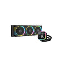 DeepCool LQ360 Ultra A-RGB All-In-One CPU Liquid Cooler with Real-Time System Status Digital Display, Built-On Optimized 5 PRO Gen Pump and Triple FL12 120mm FDB A-RGB Fans, Max TDP 300W - Black Colour