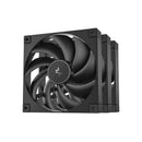 DeepCool FD12 120mm 3-In-1 Black Case Fan Set Built With PBT For Increased Durability And Consistency And Full-Coverage Rubber Corner Pads Minimizing Vibration and Noise - Black Colour