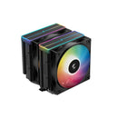 DeepCool AG620 All-Black Dual Tower A-RGB V2 CPU Air Cooler with High-Performance Six HeatPipes for Optimal Heat Dissipation and Two Fine-Tuned 120mm A-RGB PWM Fans  Black Colour