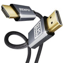 BENFEI HDMI Male-to-Male 8K@60Hz 1.8m Cable Aluminum Shell Nylon Braided, Gold-Plated Connectors and Ultra High-Speed of 48Gbps  Grey Colour