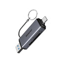 Benfei Usb-C And Usb-A 3.0 Multi-Card Reader With Otg Function, Transfer Speed Up To 5Gbps And Built-In Sd Tf Card Slots - Grey Colour