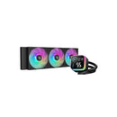 DeepCool LQ360BK A-RGB All-In-One CPU Liquid Cooler With Real-Time System Status Digital Display, Built-On Optimized 5 PRO Gen Pump And Triple DF12 120mm PWM Fans, Max TDP 300W - Black Colour