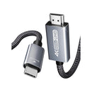 BENFEI USB-C Male To HDMI Male 1.8m Cable With Nickle-Plated Connectors And Supports Resolution Up To 4K@60Hz - Grey Colour
