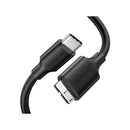Ugreen 20103 Usb-C 3.1 Gen 1 Male To Micro Usb-B 3.0 Male 1M Cable With Nickle-Plated Connectors & Supporting Data Transmission Speed Up To 5Gbps - Black Colour