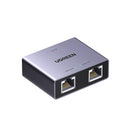UGreen 45311 RJ45 1-Port To 2-Ports Gigabit Ethernet Splitter Kit Supporting 1000Mbps (Max) High-Speed Transmissions With An 5V USB-C Power Port For Extra Power - Grey